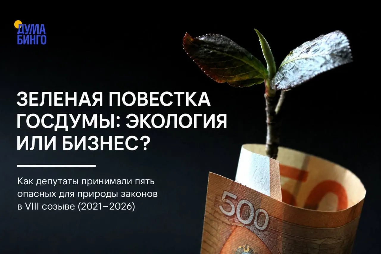 Анализ законодательных инициатив последних лет показывает систематическое продвижение законов, ослабляющих экологическую защиту. Большинство решений принималось при поддержке «Единой России», независимые голоса встречались редко.