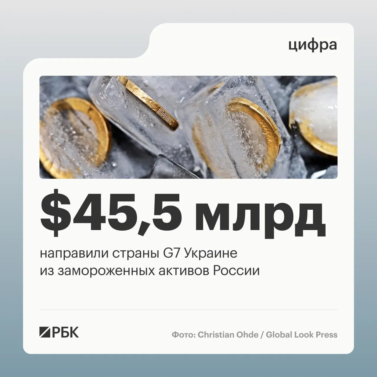 Страны «Большой семёрки» перечислили Киеву свыше $45 млрд, средства поступили из доходов от замороженных российских активов; США отправили только $1 млрд в 2024 году.