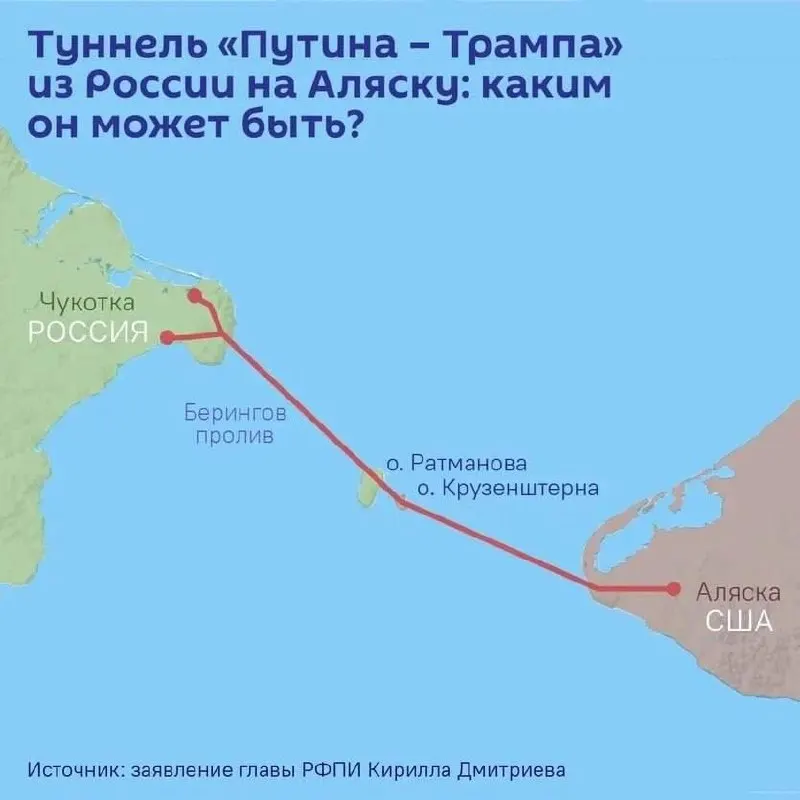 Предлагают построить тоннель через&nbsp;Берингов пролив между&nbsp;Чукоткой и&nbsp;Аляской