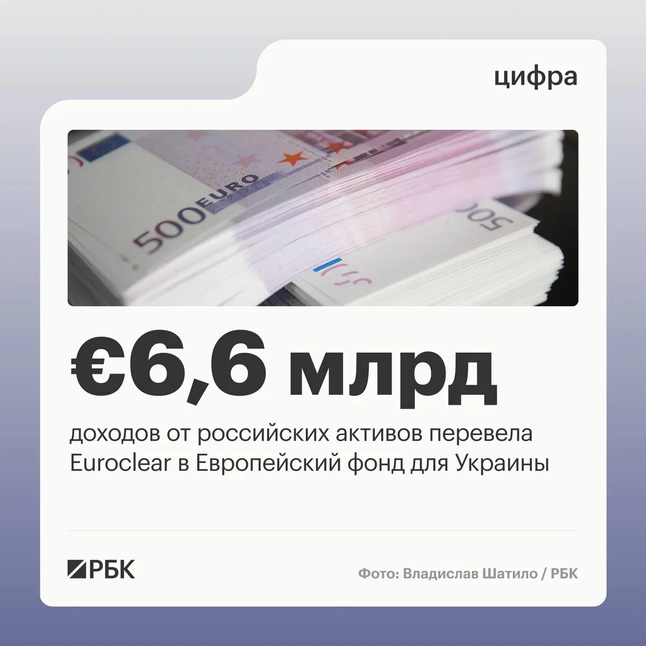 Бельгийский депозитарий Euroclear направил Киеву €6,6 млрд; следующий платёж €1,4 млрд ожидается в июле 2026 года. Процентный доход в I квартале снизился из‑за падения ставок.