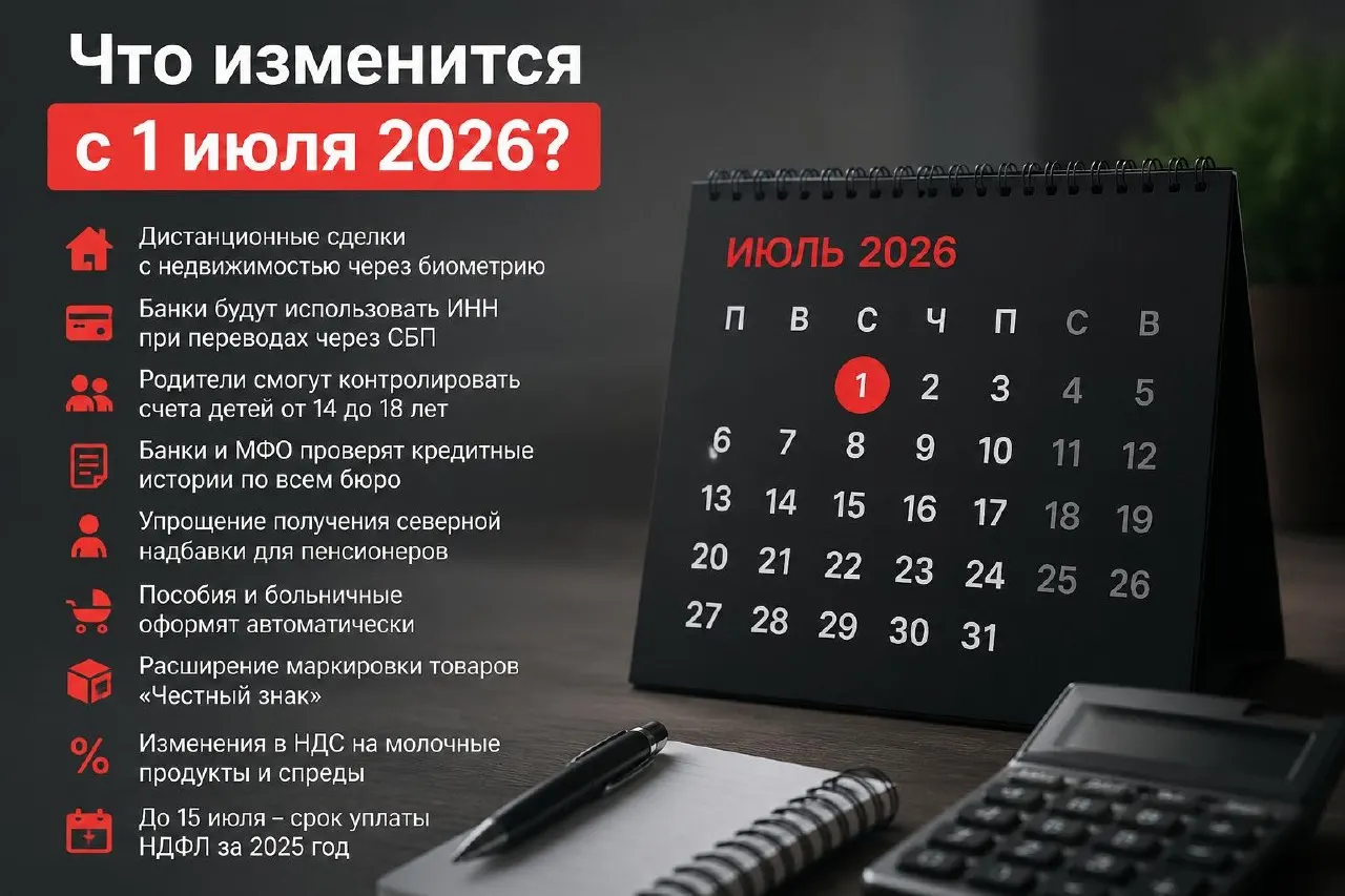 С 1 июля вступают в силу несколько важных нововведений — от дистанционных сделок с недвижимостью по биометрии до изменений в маркировке и порядке начисления выплат.
